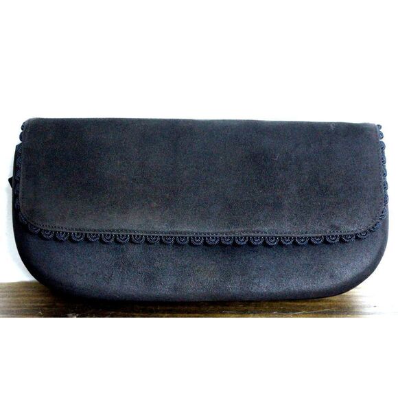 VINTAGE TARKOR SPAIN DARK BROWN GENUINE LEATHER SUEDE BAG PURSE HANDBAG CLUTCH - Picture 1 of 8